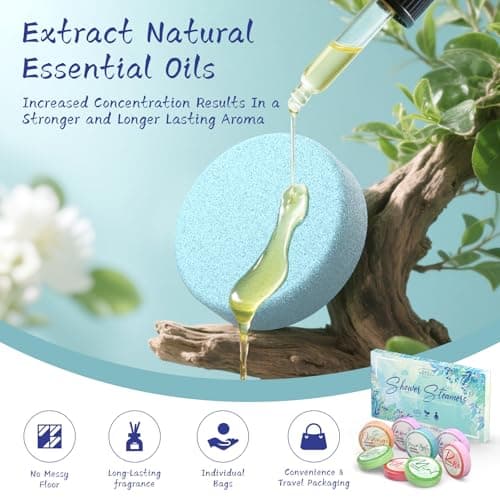 Shower Steamers Aromatherapy 8 Pack - Gifts for Women, Shower Bombs with Essential Oils, Self Care and Stress Relief Stocking Stuffers, Relaxation Birthday Gifts for Women and Men