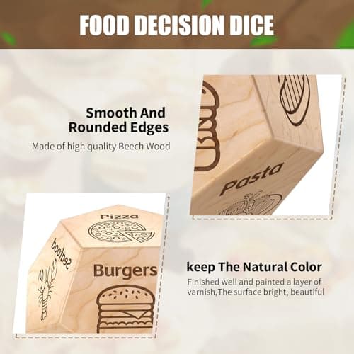 Food Dice Stocking Stuffers for Men Women Kids Adults Date Night Dice Couples Gifts for Him Her Anniversary Christmas Birthday Wedding Gifts for Men Women Him Her Boyfriend Girlfriend Husband