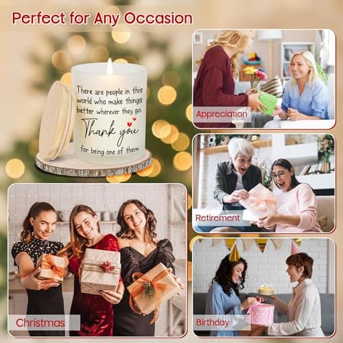 OASSIE Thank You Gifts for Women - Long Lasting Vanilla Lavender Candle 10 Oz - Appreciation Inspirational Birthday Gifts for Women Coworkers Friend Teachers Nurses Boss Employees