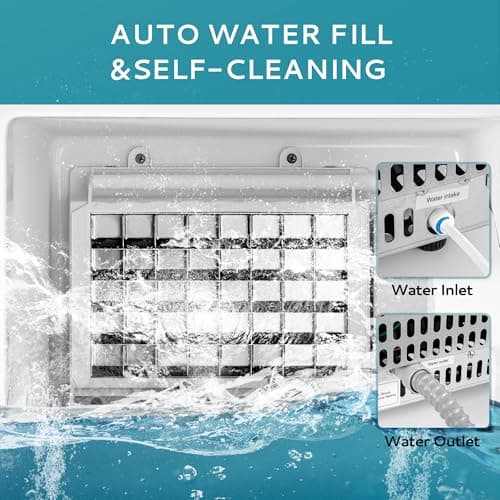 Commercial Ice Maker Machine 85Lbs/Day, 24Lbs Storage, Built-in Undercounter Ice Maker with Auto-Cleaning & Timer, Freestanding Stainless Steel Ice Machine, Ideal for Home Office Restaurant Bar