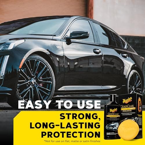 Meguiar's Gold Class Carnauba Plus Premium Liquid Wax Kit, Car Detailing Kit with a Pure Carnauba Wax Blend and a Foam Applicator Pad for Keeping Glossy Paint Protected Like a Pro, 16 Oz Bottle