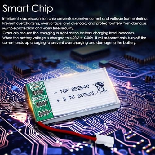 3.7v Drone Lipo Battery - 2 Pack 650mAh Rechargeable Batteries for SYMA X5 Serial UVA Quadcopter Drones XH2.54 Connector with 2 Chargers SYMA X5C X5SW X5SC WLtoys V252 XT Flyer