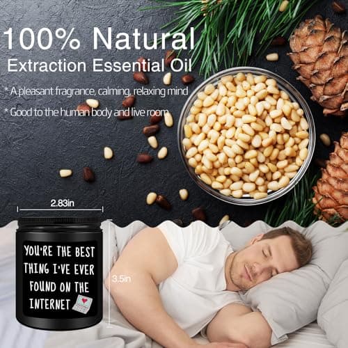 Anniversary Birthday Gifts for Men, Gifts for Boyfriend, Funny Romantic Wedding Gift for Men, Him, Boyfriend, Husband, Best Friends, Lover, Black Cedar Juniper Sandalwood Candle