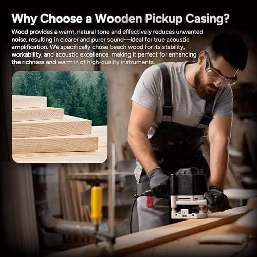 AMUMU SP30 Woody Magnetic Soundhole Pickup with Rare Earth Neodymium Magnet for Steel String Acoustic Guitars – Single Coil, Passive, Battery-Free, Clear & Balanced Acoustic Tone