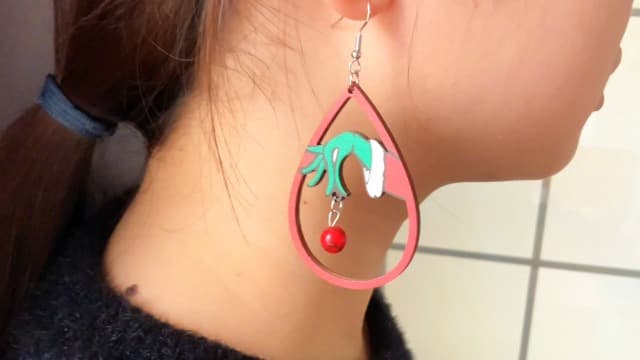 WCRAZYE Christmas Wood Earrings for Women Handmade Wooden Teardrop Dangle Earrings Christmas Xmas New Year Party Earrings Set Winter Holiday Jewelry Gift B0BNNNMHD4