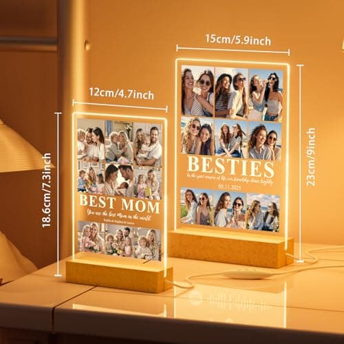 ALBK Personalized Best Friend Plaque Gifts - Personalized Bestie Birthday Gifts for Women, Custom Photo Plaque, Customized Presents for Friend Bestie Sister Couple Mum Dad B0GGB3X184