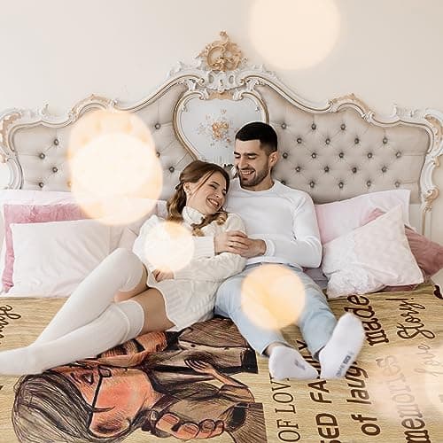 5 Year Anniversary Blanket Gifts for Wife/Her, 5 Year Marriage Anniversary Blanket Gifts 60’’X50’’, 5th Anniversary Romatic Gifts for Him/Couple, Gift for 5th Wedding Anniversary