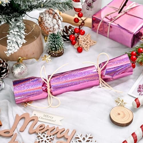 Burymento Pink Wrapping Paper Roll, Metallic Holographic Star Gift Wrap for Birthday, Valentines, Mothers day, Graduation, Wedding, Fathers day, Baby Shower, Christmas (17 IN x 32.8 FT) B0D9NFKFFC