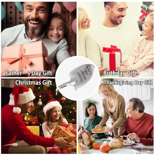 Gifts For Dad Men from Daughter Stocking Stuffers for men dad Ice Cream Spoon Scoop for Ice Cream Lovers, Christmas Gifts Funny Engraved Stainless Steel Shovel