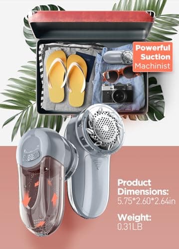 Bymore Fabric Shaver Lint Shaver for Clothes, Dual Power Lint Remover with Battery or Corded Use, Portable Sweater Shaver for Clothing, Furniture & Travel