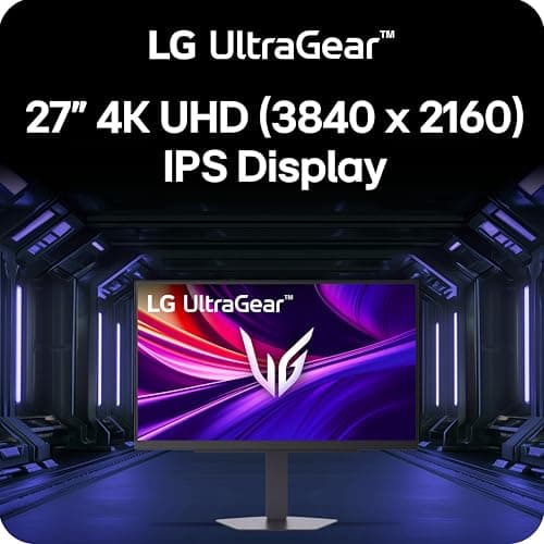 LG 27G810A-B 27-inch Ultragear 4K UHD (3840 x 2160) IPS Gaming Monitor, Dual Mode UHD 180Hz or FHD 360Hz, 1ms, NVIDIA G-Sync, AMD FreeSync Premium, VESA DisplayHDR 400, HDMI 2.1, Black
