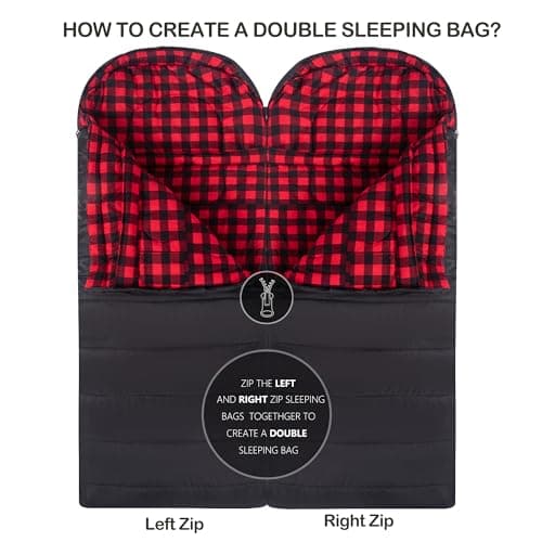 HiZYNICE Cold Weather Sleeping Bag 100% Cotton Flannel XXL for Adults Big and Tall,Free Compression Sack