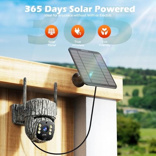 4G LTE Cellular Trail Camera, 360° Live Streaming Solar Game Camera 2.5K SIM Card Included, Auto Tracking Security Cameras Wireless Outdoor with Night Vision, Motion Activated for Outdoor, 2 Pack