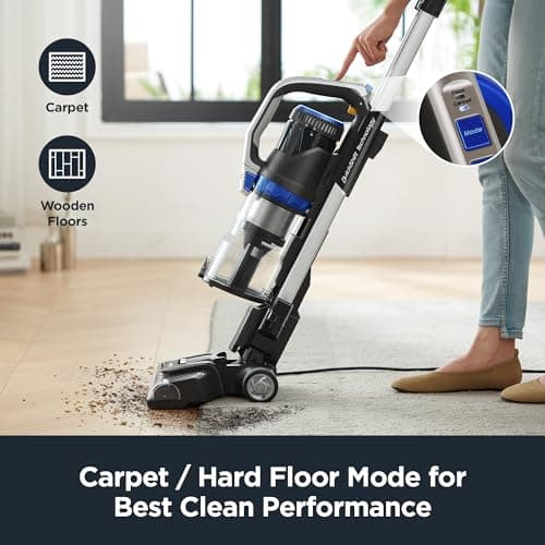 Eureka Pet Upright Vacuum Cleaner for Carpet and Hard Floor, Powerful Bagless Vacuum Cleaner for Home with HEPA Filter and Pet Tool, OmniVerse NEU801BL with QuickShift Technology, Blue