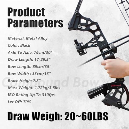 Compound Bow Kit Adjustable for Outdoor Use & Target Practice, 30-70lbs Archery Set with Carbon Arrows and Accessories