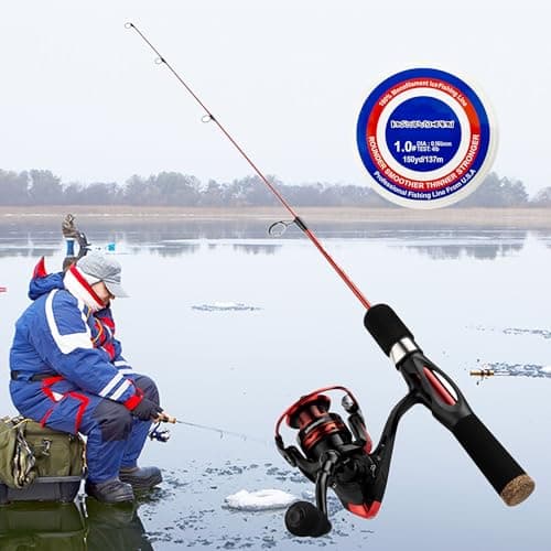 Ice Fishing Rod and Reel Combo, 27" Medium Light Spinning Ice Fishing Pole