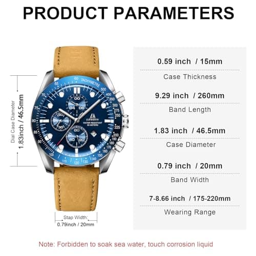 LN LENQIN Mens Watches Leather Watch Analog Quartz Watch for Men Luminous Luxury Fashion Business Casual 30M Waterproof Men's Wrist Watches with Date