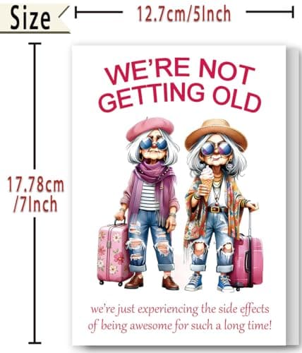 Aging Humor Birthday Decorations for BFF Sister Coworker, Printed Message Inside with Envelope, Idea for Party Celebrations FANCYLUCKY Funny Birthday Card Gifts for Women Her Best Friend B0GTLPLH6Y