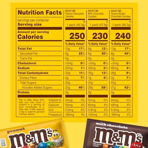 Real Milk Chocolate, Peanut, and Peanut Butter Candy, Individually Wrapped Packs for Sharing at Parties, Baking and Gifting M&M'S Milk Chocolate Candy, Bulk Candy Variety Pack, Full Size, Pack of 18 B004SK4KIG