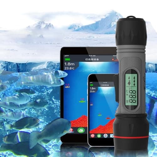 HXBER Fish Depth Finder Handheld Fish Finder Waterproof Sonar Fish Finder for Ice Fishing, Black