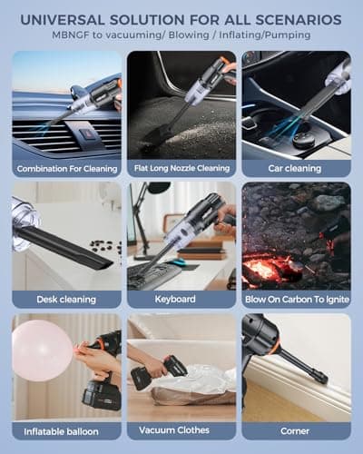 Car Vacuum Portable Cordless,35000PA High Power Suction & Blower, Cordless Handheld Vacuum Cleaner for Car, Home, Office, Pet(Stellar Black)