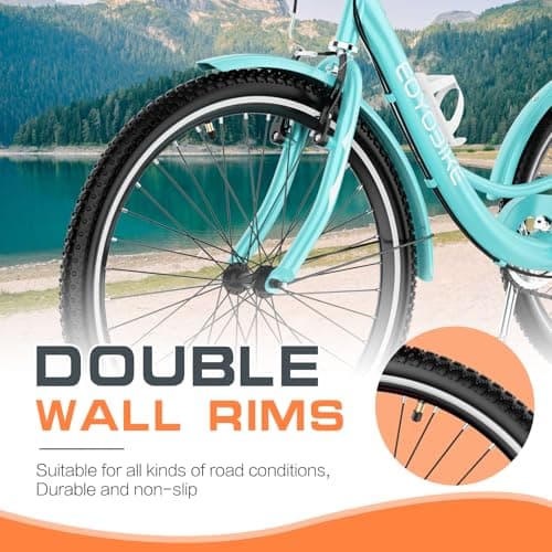 MOONCOOL Adult Tricycles 3 Wheel 7 Speed Trikes, 20/24/26 inch Adult Trikes 3 Wheeled Bike with Basket for Seniors, Women, Men