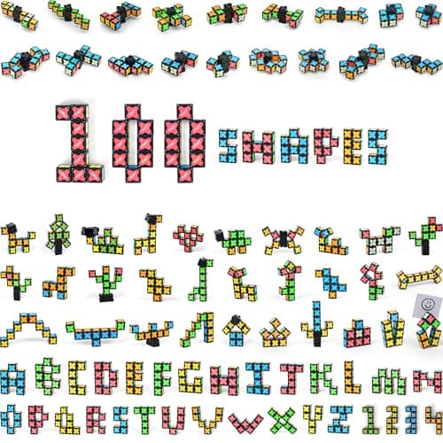 TOSY Magnet Fidget Spinner Mini - 8 Blocks, 3 in 1 Toy: Transformable Fidget Spinner, Infinity Cube, 2x2 Puzzle Cube, Christmas Stocking Stuffers Gift for Kids/Adults, STEM Sensory Stress Relief Toy