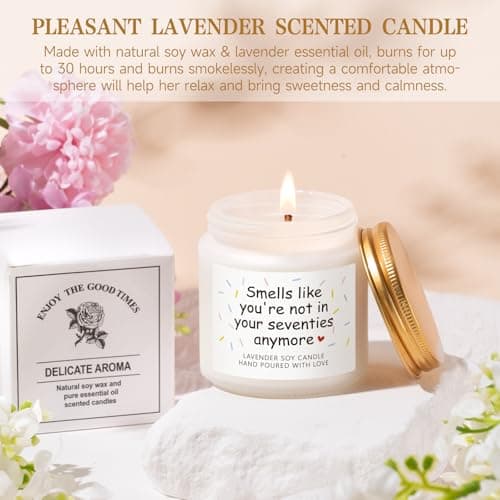 80th Birthday Gifts for Women, Cool Gifts for 80 Year Old Women, Eighty Birthday Tote Bag Glass Cup Candle Gift Basket Ideas Daughter Mom Sister Friend Wife Coworkers