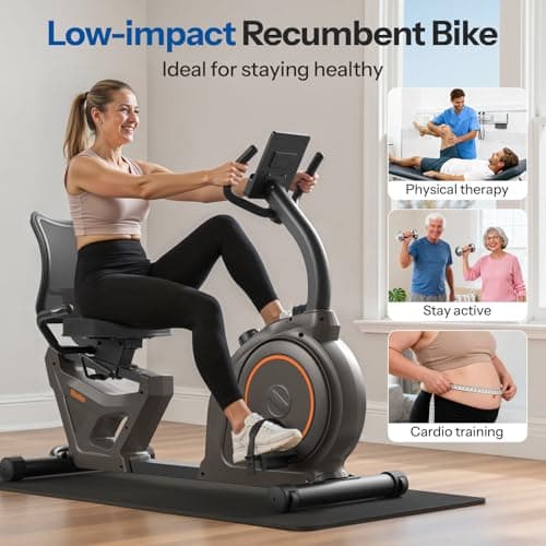 Niceday Recumbent Exercise Bike, Recumbent Bike for Home, Recumbent Stationary Bike 400LBS Weight Capacity, Magnetic Recumbent Bike with Smart APP, LCD Monitor, Heart Rate Handle