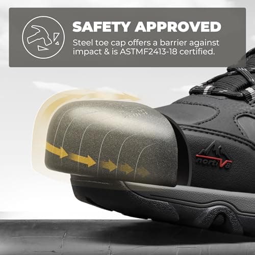 NORTIV 8 Waterproof Steel Toe Boots for Men Slip Resistant Safety Industrial Boots Paladin-Steel