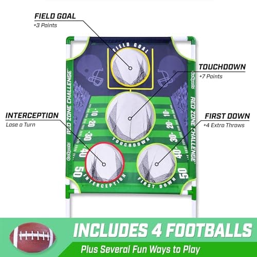 GoSports Football & Baseball Toss Games Available in Football Red Zone Challenge or Baseball Pro Pitch Challenge Choose Between Backyard Toss or Door Hang Targets