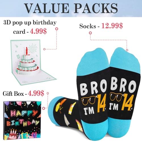 Juesly Birthday Gifts for Boys, 5-18 Years Old Sock for Boys, Presents for 5-18 Year Boy B0F9PBT3DV