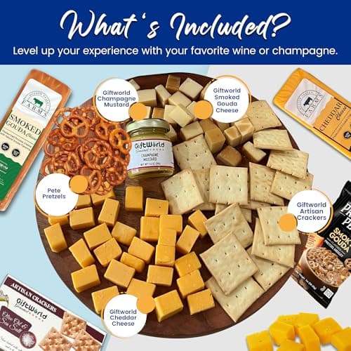 Cheese Gift Baskets Assortment Bundle with 5 items - Gourmet Food Gifts for Men and Women, Food for Charcuterie Board, Cheese Sampler for Corporate and Family Occasions, Thanksgiving and Christmas Gifts