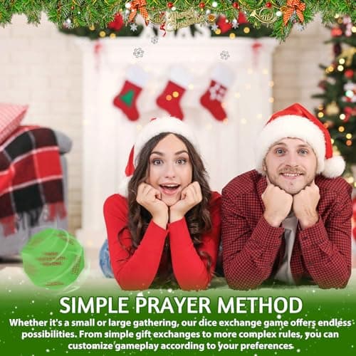 Christmas Ideas Dice Game for Family Party, Suitable for Xmas, Birthdays, Parties, Family and Friends Gatherings Santa Swap Gift Exchange Dice,3 ins Christmas Stocking Stuffers Games B0DN16HXDS
