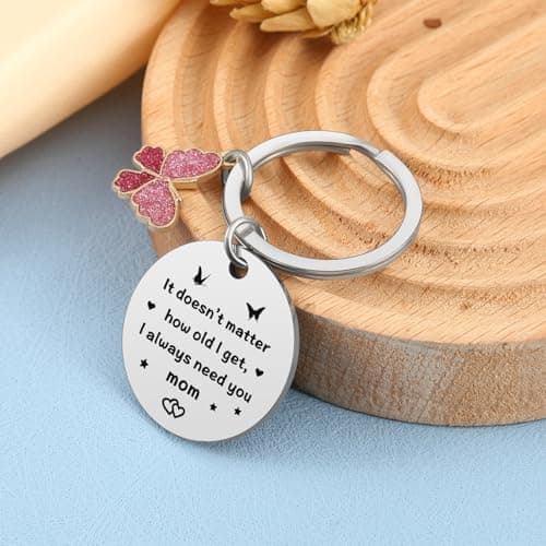 Mom Birthday Gifts - Mothers Day Keychain from Daughter Son, Kids Baby Toddler - Christmas Valentines Day Gifts