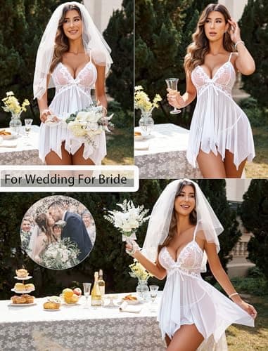 Avidlove Lingerie for Women Lace Babydoll Sleepwear Boudoir Outfits Plus Size Langeray XS-5XL B07DN9LLYP