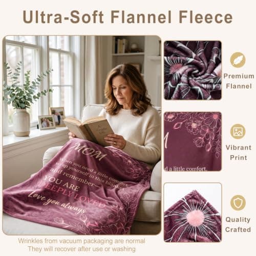 Fun Gifts for Mom on Birthday Mother's Day,Flannel Material ,Suitable for naps and rest,Size:60 x 50 in,Mom Stocking Stuffers Mom Flannel Blanket,Gifts for Mom from Daughter Son on Christmas B0HFN8TCLZ