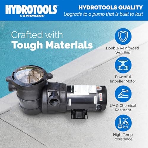 SWIMLINE HYDROTOOLS Above-Ground Pool Motor Pump, 2-Speed, Hydro-Flo 1 HP w/ 5280 GPH, Horizontal