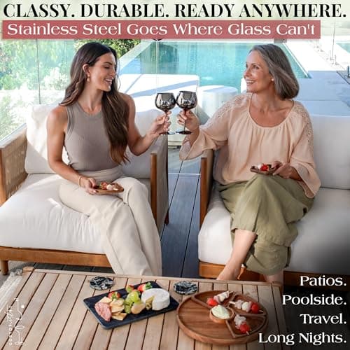 Gusto Nostro 60th Birthday Wine Glass - Happy 60th Birthday Gifts for Women/Men - Stainless Steel Wine Glass with Engraved Vintage Sixty Bday Quote, Luxury Box - Unique Gifts for 60 Year Old Woman,Man B0GGB4H1SW