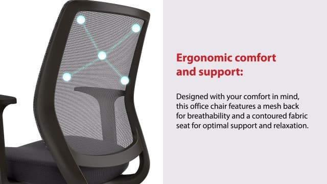 Staples Ergonomic Task Chair, Mesh, Ergonomic, Adjustable Height, Swivel
