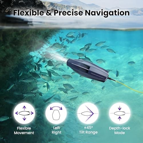 Chasing Dory Underwater Drone - Palm-Sized 1080p Full HD Underwater Drone with Camera for Real Time Viewing, APP Remote Control Purple (Lightpurple)