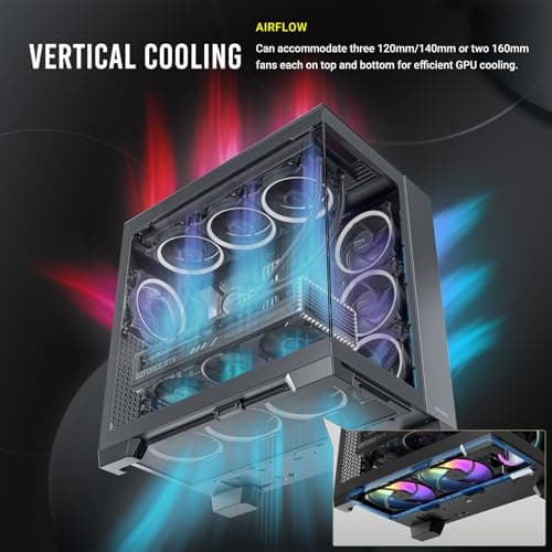 Antec C8 ARGB, 2X TQR 160mm & 1x TQ 140mm ARGB PWM Fans Included,Dual-Chamber Layout, Type-C, 360mm Radiator Support, Seamless TG Front & Side Panels, RTX 40 Compatible, Full-Tower E-ATX PC Case