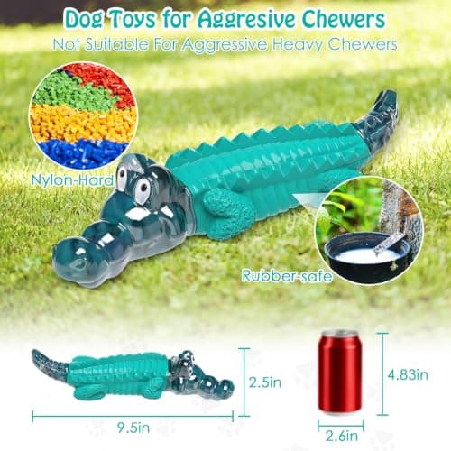 Alligator Dog Chew Toy for Medium & Large Breeds, Keep Them Busy, Reduce Boredom Jeefome Dog Toys for Aggressive Chewers B0BHN7K52L