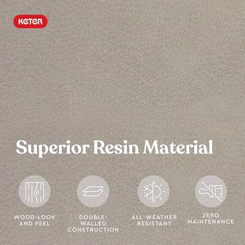 Keter Marvel Plus 71 Gallon Resin Outdoor Storage Box for Patio Furniture Cushions, Throw Pillows, Garden Tools and Pool Floats, Beige