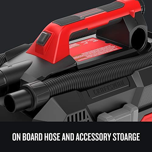 CRAFTSMAN V20 Cordless Vacuum Cleaner, Shop Vac Wet/Dry, 2 Gallon, 7ft Hose, Bare Tool Only (CMCV002B)