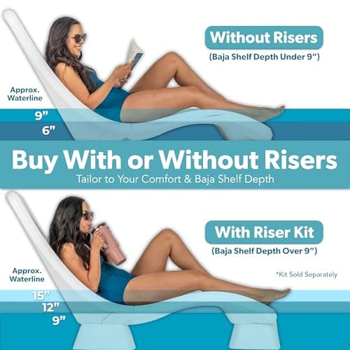 GoSports Coast Modern in Pool Lounge Chair - Waterproof & Weighted Chaise Lounger - Outdoor Pool Furniture for Patio or in Baja Shelf