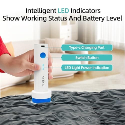 Cordless Electric Vacuum Pump for Vacuum Storage Bags Travel Air Pump, Portable USB Rechargeable Seal & Compression Bag Pump for Clothes, Blankets & Bedding (Storage Bags Not Included)