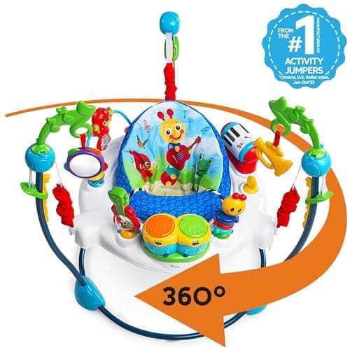 Baby Einstein Neighborhood Symphony Activity Baby Jumper Activity Center, Infant Entertainer with Lights and Melodies, Age 6 Months +, Max Weight 25 lbs., Unisex