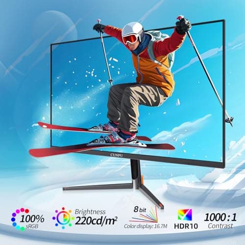 CUNPU 24 Inch Touchscreen Monitor, 10 Point Touch, FHD 1080P 75Hz IPS Screen, 100% SRGB, VESA Wall Mountable, Tilt Adjustment, VGA HDMI USB for PC, Laptop Business & Work Station, Warehouse