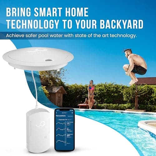 WaterGuru Sense S2 Smart Pool Monitor – Digital Pool & Spa Water Tester for Chlorine, pH, CYA & Alkalinity – Wi-Fi Enabled – Includes C5 Cassette, Float Ring & Batteries